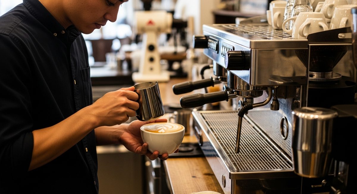 Barista en action