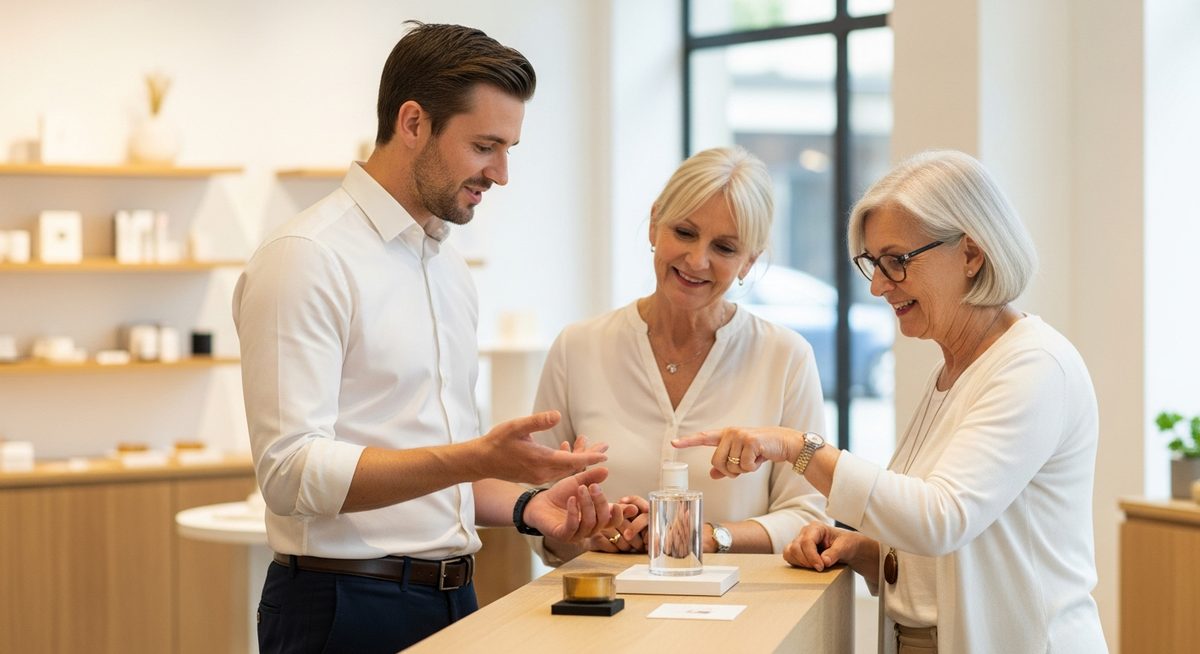 Conseiller de vente en action