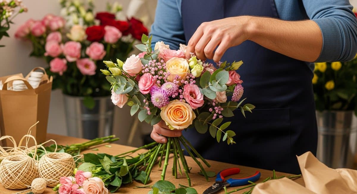 Fleuriste en action