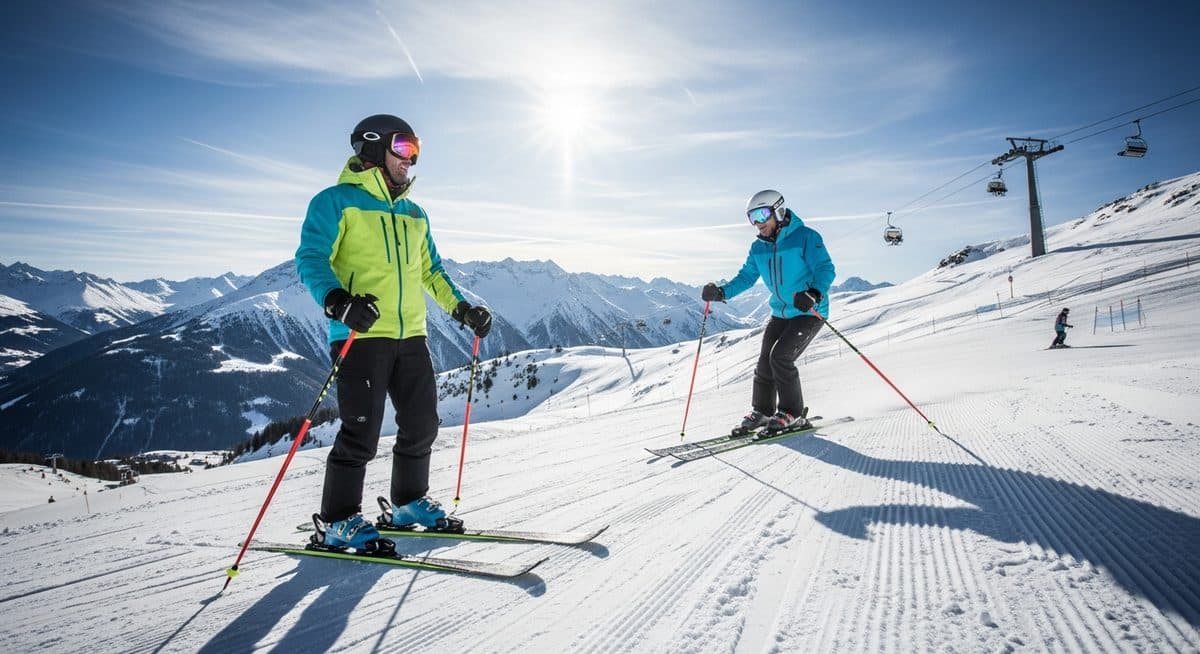 Moniteur de ski en action