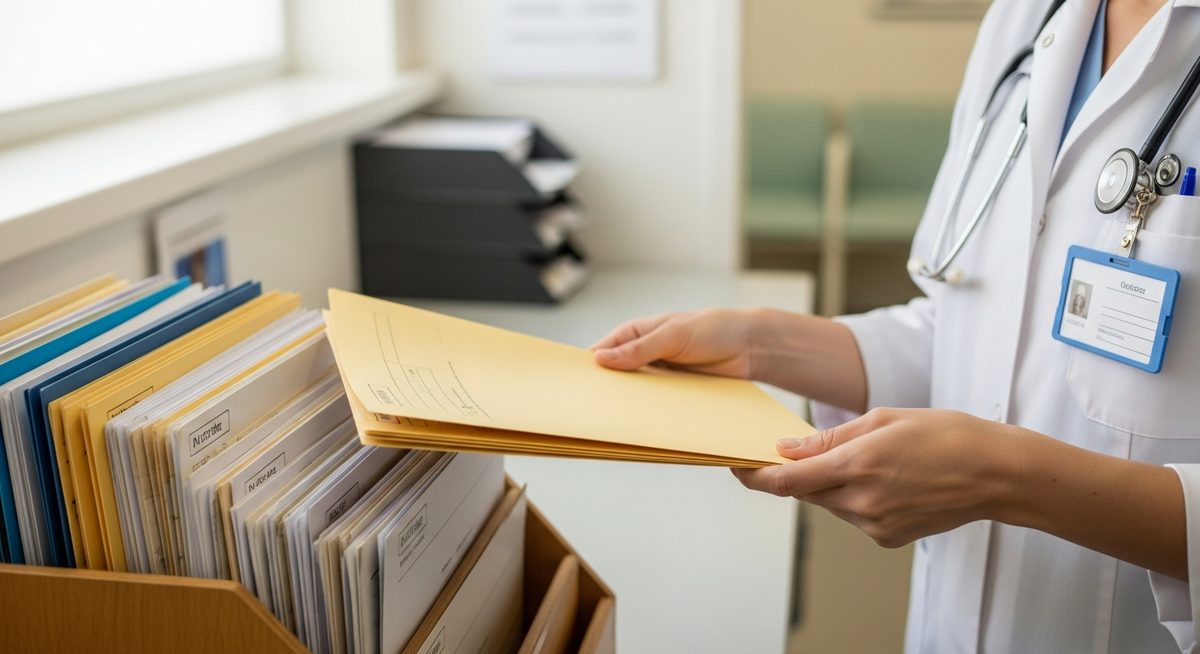 Secrétaire médicale en action