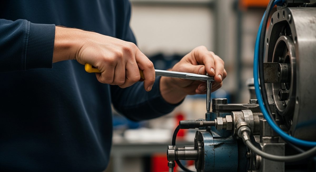 Technicien de maintenance industrielle en action