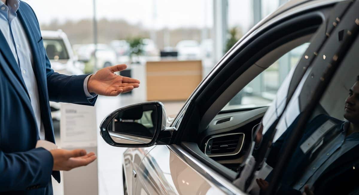 Vendeur automobile en action